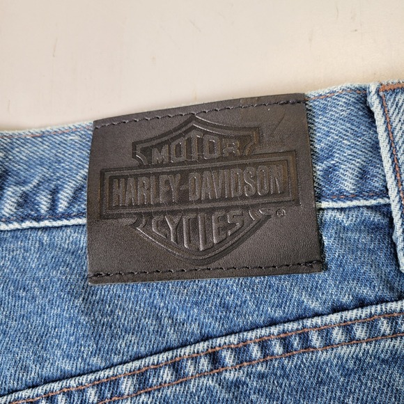 Harley Davidson Mens 34x32 Straight Leg Mid Rise Denim Blue Jeans - Picture 5 of 12